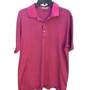 Peter Millar Pink and Dark Blue Polo Shirt Size L. In Great Condition.